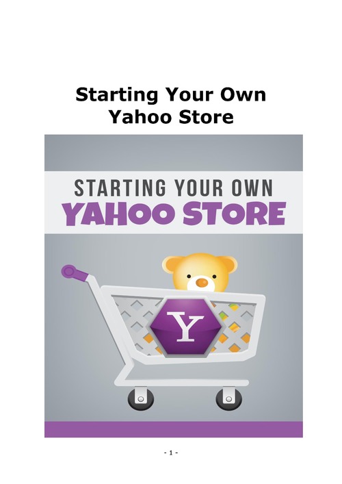 Product picture Starting Your Own Yahoo Store.
